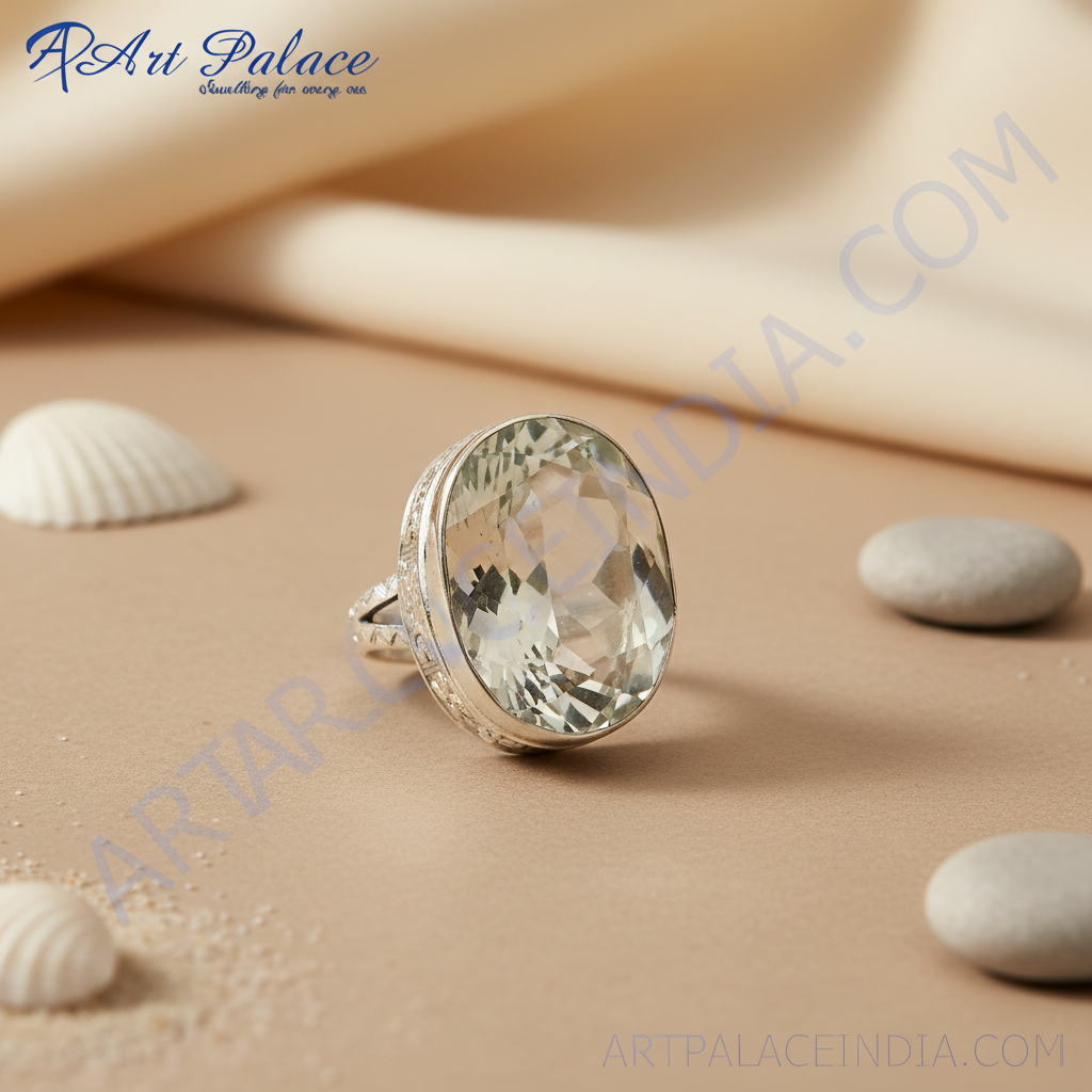 925 Silver White Quartz Ring for Women | Statement Jewelry