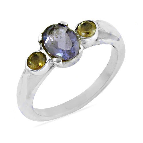 925 Silver Iolite Ring for Women | Gemstone Ring Gift