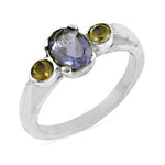 将图像加载到图库查看器中， 925 Silver Iolite Ring for Women | Gemstone Ring Gift
