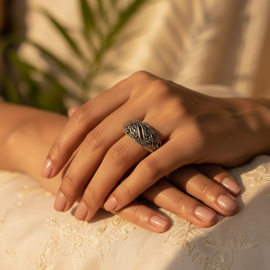 925 Silver Marcasite Ring for Women | Sterling Silver Ring