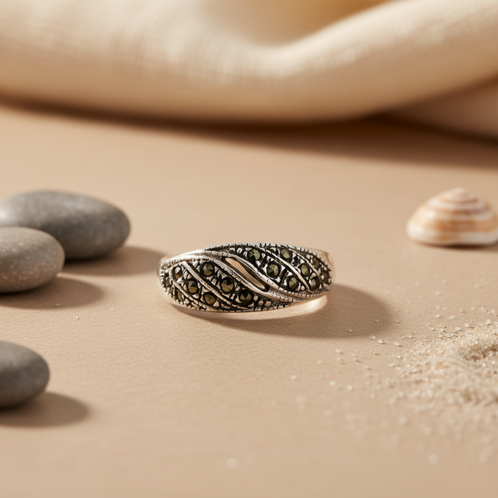 925 Silver Marcasite Ring for Women | Sterling Silver Ring