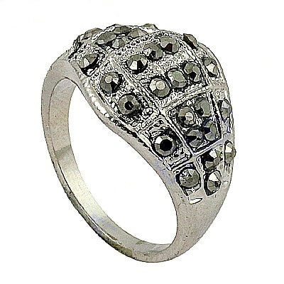 Silver marcasite ring for women | cocktail party jewelry gift