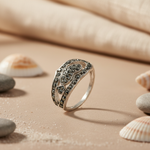 将图像加载到图库查看器中， 925 Silver Black Gemstone Ring for Women | Cocktail Ring
