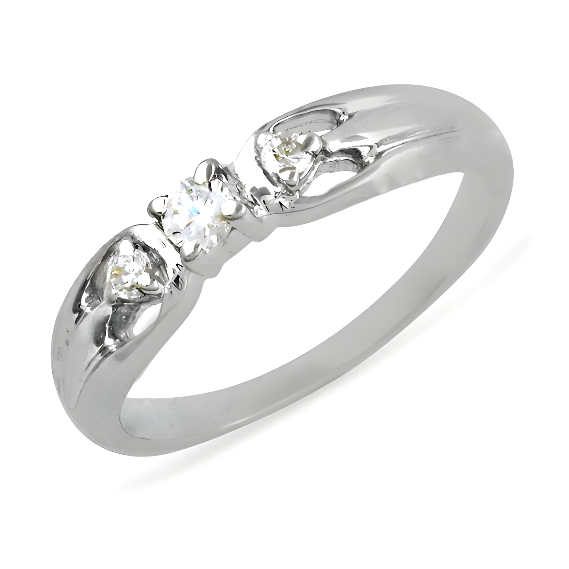 Trendy CZ Gemstone Silver Ring