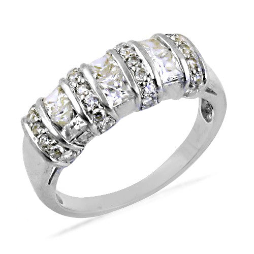 Silver cubic zirconia ring for women | wedding jewelry