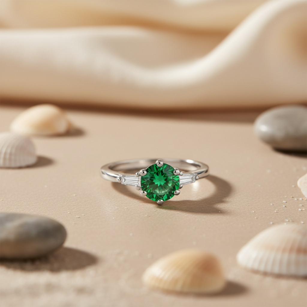 925 Silver Emerald Ring for Women | Gemstone Jewelry Gift