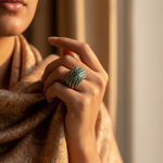 Load image into Gallery viewer, Green Gemstone Silver Ring for Women | Cocktail Ring
