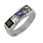 将图像加载到图库查看器中， Silver Ring with Gemstones for Women | Statement Jewelry
