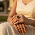 将图像加载到图库查看器中， Garnet Gemstone Ring for Women | 925 Silver gold plating Finish
