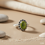 Load image into Gallery viewer, 925 Silver Green Gemstone Ring for Women | Gift Jewelry
