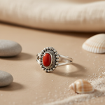 将图像加载到图库查看器中， 925 Silver Coral Ring for Women | Gemstone Jewelry Gift
