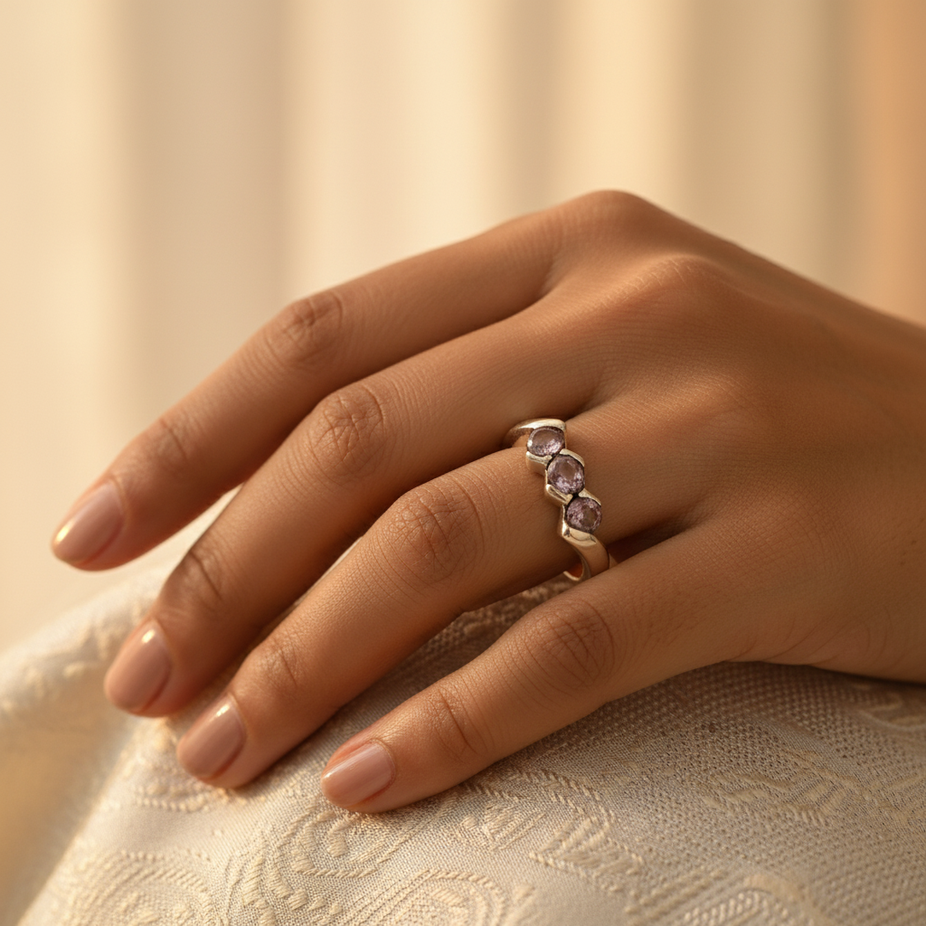 925 Silver Amethyst Ring for Women | Gemstone Jewelry