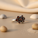 将图像加载到图库查看器中， 925 Silver Garnet Gemstone Ring for Women | Cocktail Jewelry
