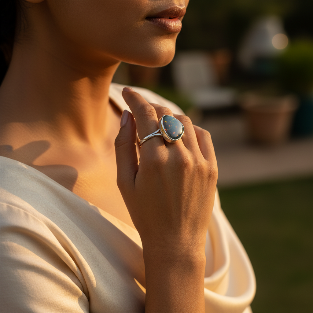 925 Silver Opal Ring | Women's Gemstone Ring | Gift
