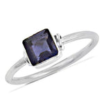 Load image into Gallery viewer, 925 Silver Iolite Square Ring for Women | Gemstone Jewelry
