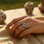 将图像加载到图库查看器中， 925 Silver Blue Topaz Ring for Women | Gemstone Jewelry
