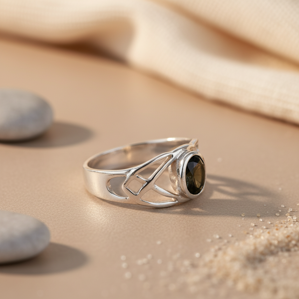 925 Sterling Silver Peridot Ring for Women | Gemstone Jewelry