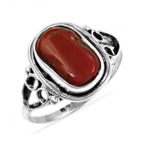 925 Sterling Silver Red Jasper Ring for Women | Gemstone Jewelry