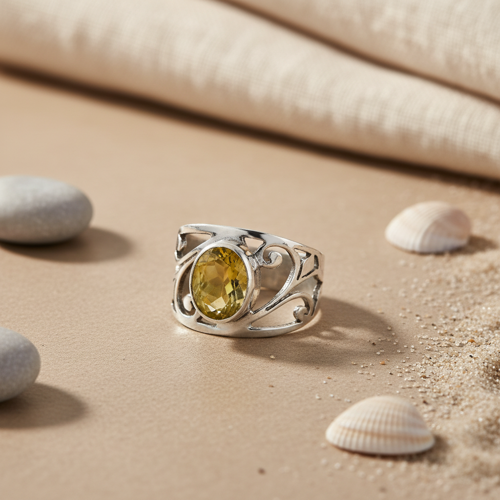 925 Silver Citrine Ring for Women | Gemstone Jewelry