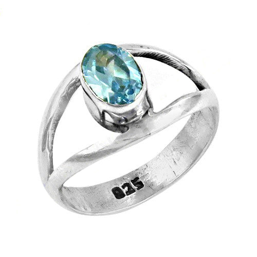 925 Silver Blue Topaz Ring for Women | Gemstone Jewelry