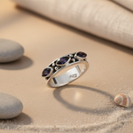 将图像加载到图库查看器中， 925 Silver Black Gemstone Ring | Women's Fashion Jewelry
