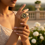 Load image into Gallery viewer, Silver Ring with Pearl | Square Design | Women&#39;s Jewelry
