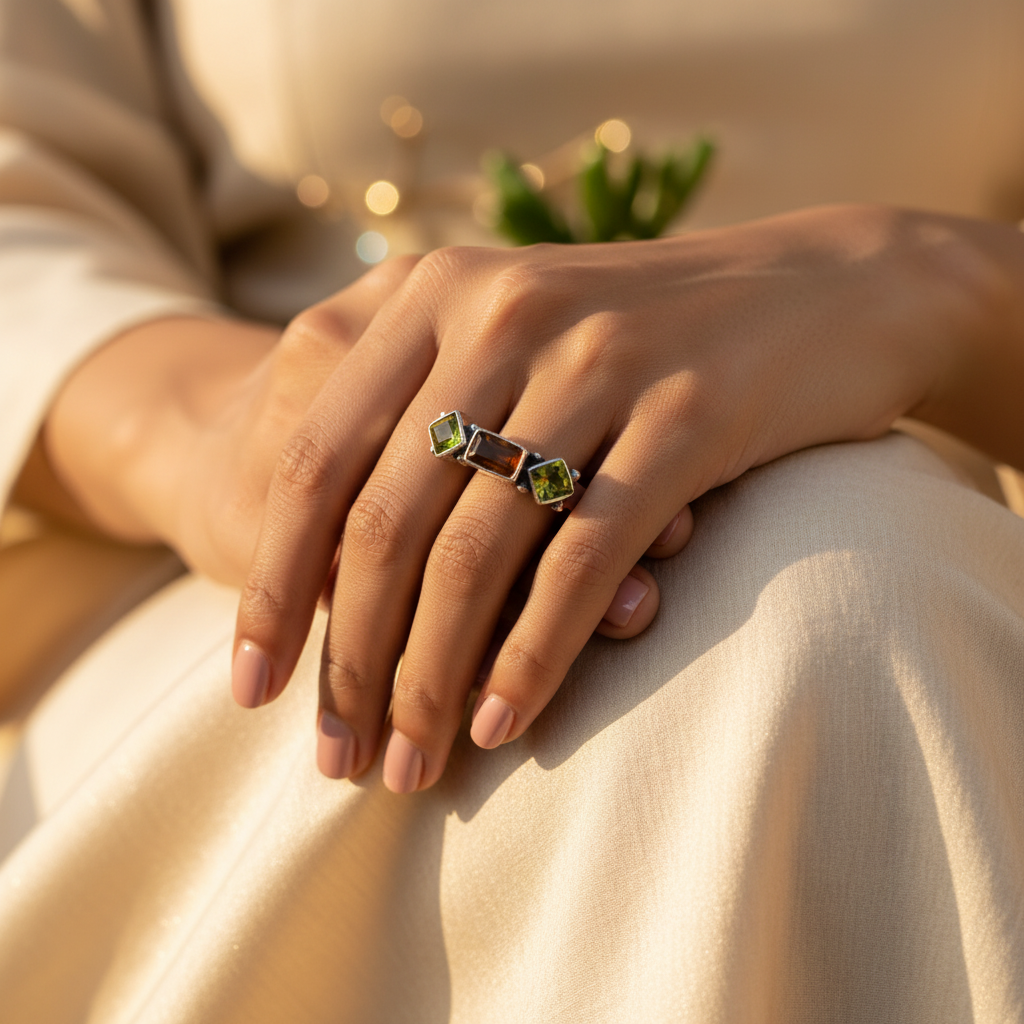 925 Silver Gemstone Ring for Women | Statement Jewelry