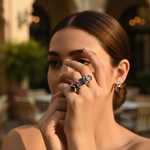 Load image into Gallery viewer, 925 Silver Smoky Quartz Ring | Women&#39;s Geometric Jewelry
