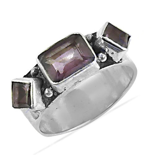925 Silver Smoky Quartz Ring | Women's Geometric Jewelry