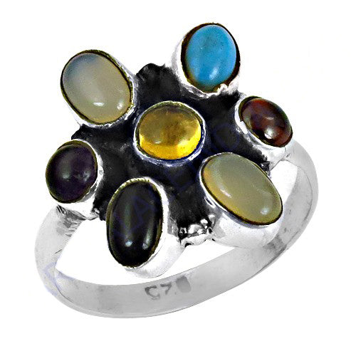925 Silver Multi-Gemstone Ring for Women | Statement Jewelry