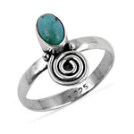 将图像加载到图库查看器中， 925 Silver Turquoise Stone Ring for Women | Spiral Design
