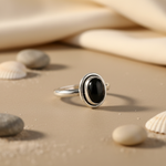 将图像加载到图库查看器中， 925 Silver Black Onyx Ring for Women | Gemstone Jewelry
