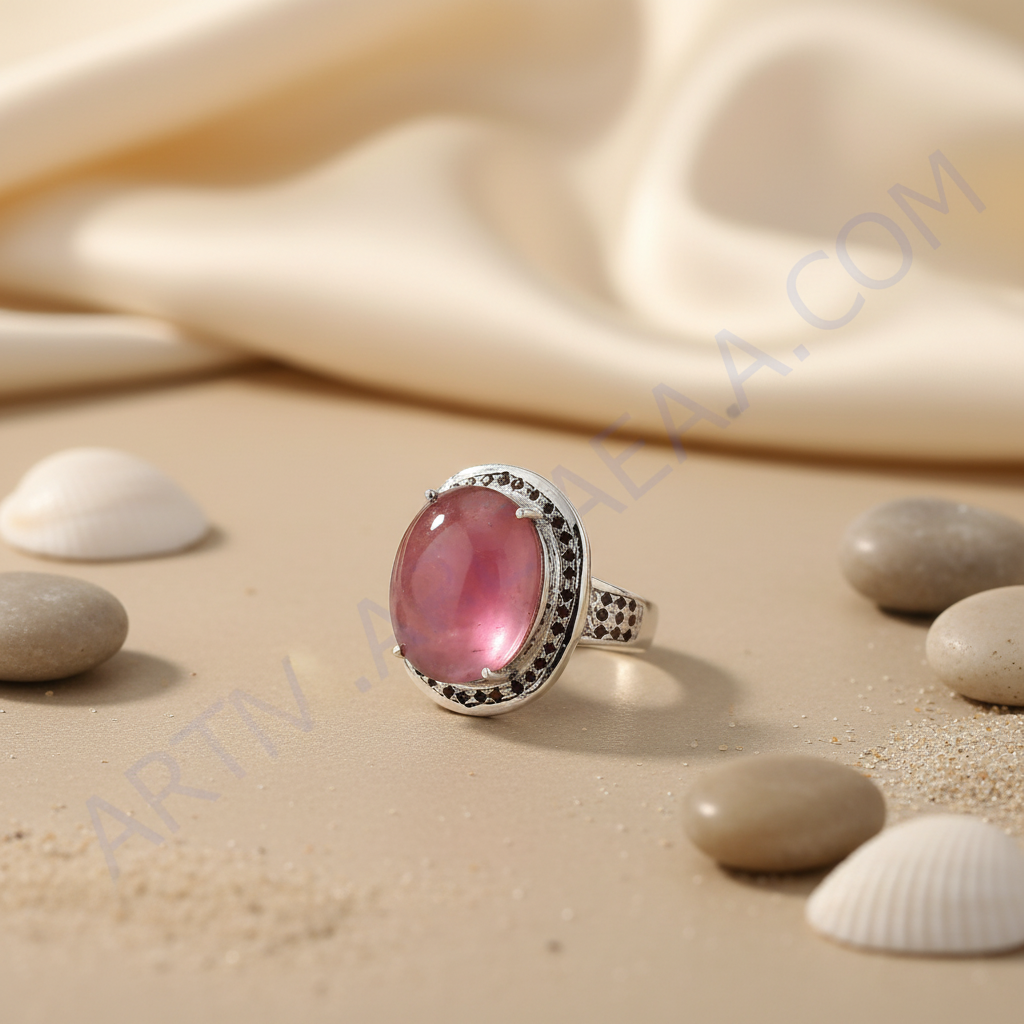 925 Sterling Silver Pink Gemstone Ring for Women | Gift Jewelry