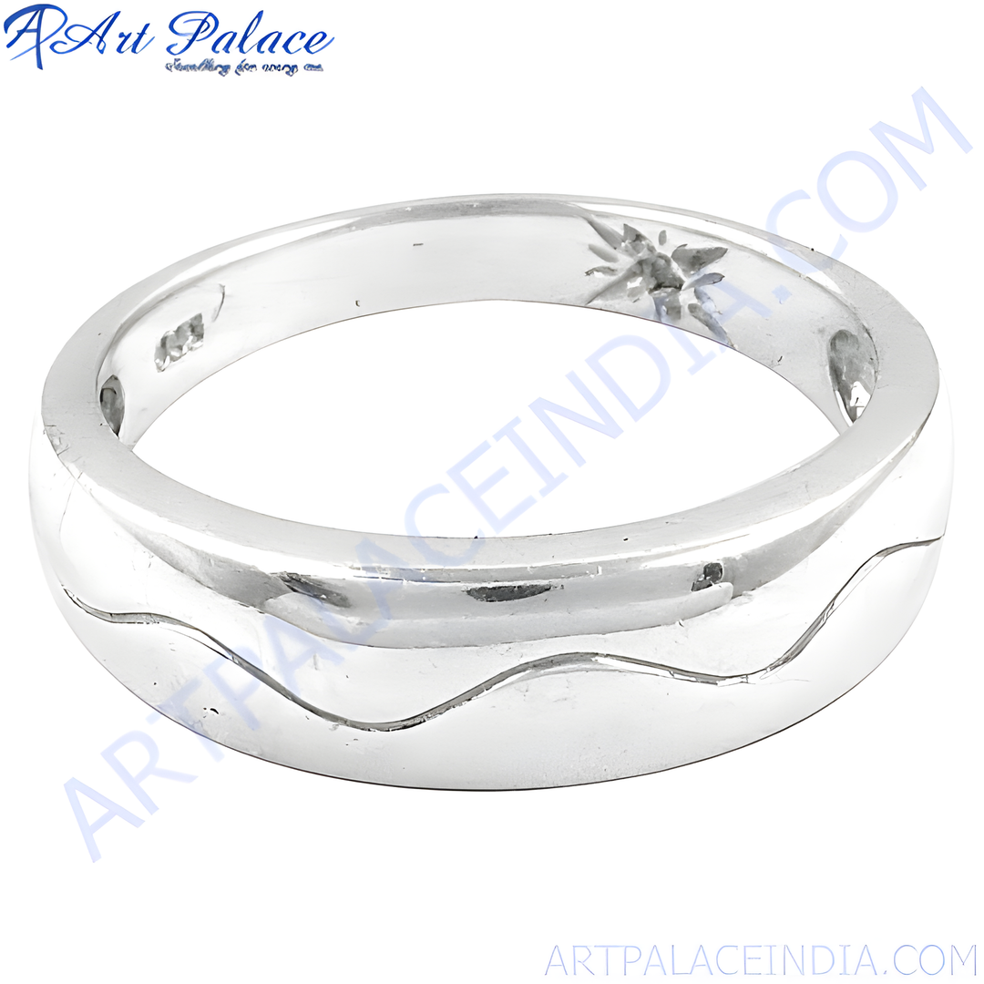 Sterling silver wave ring, a minimalist fashion ring design, perfect for women