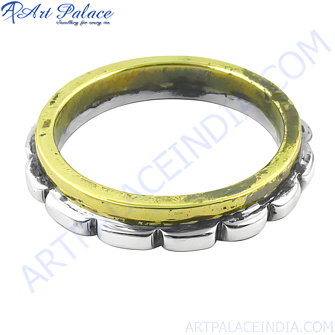 Silver and gold plating spinner ring, a stylish ring for anxiety relief and daily wear.