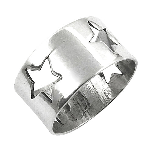 925 silver star cutout ring for women | statement jewelry