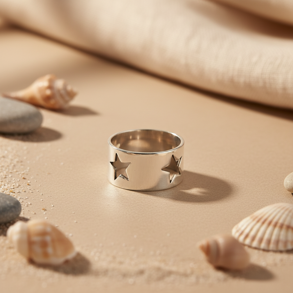 925 Silver Star Cutout Ring for Women | Statement Jewelry