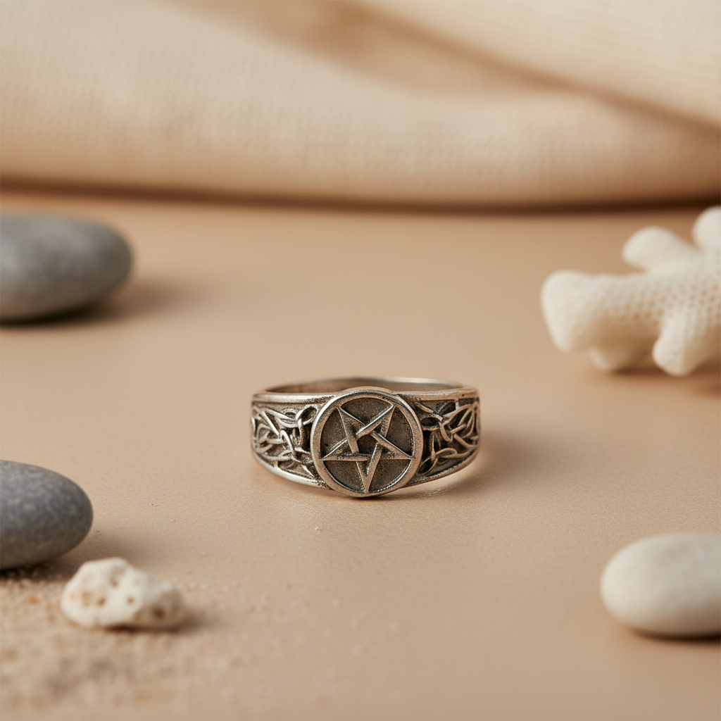 925 Sterling Silver Pentagram Ring | Gothic Jewelry for Men