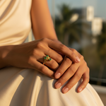 将图像加载到图库查看器中， gold plating Emerald Ring for Women | Gemstone Jewelry Gift
