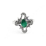 将图像加载到图库查看器中， 925 Silver Emerald Ring for Women | Gemstone Jewelry
