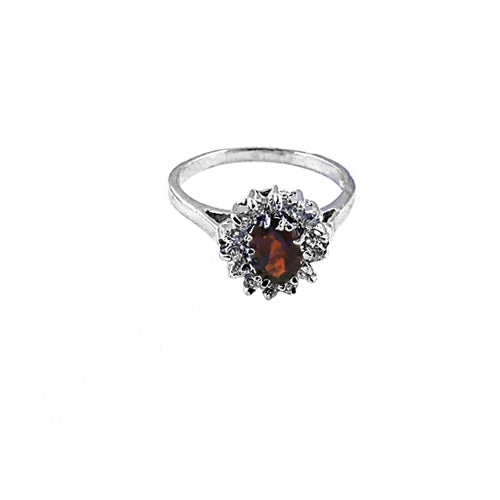 925 Silver Garnet Ring for Women | Gemstone Engagement Ring