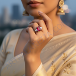 Load image into Gallery viewer, Silver Ruby Ring for Women | Gemstone Jewelry Gift
