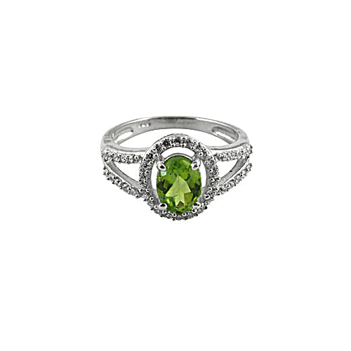 925 Sterling Silver Peridot Ring for Women | Gemstone Jewelry