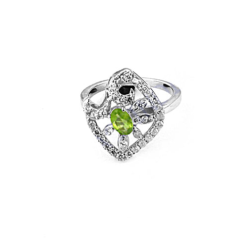 925 Silver Peridot Ring for Women | Gemstone Jewelry
