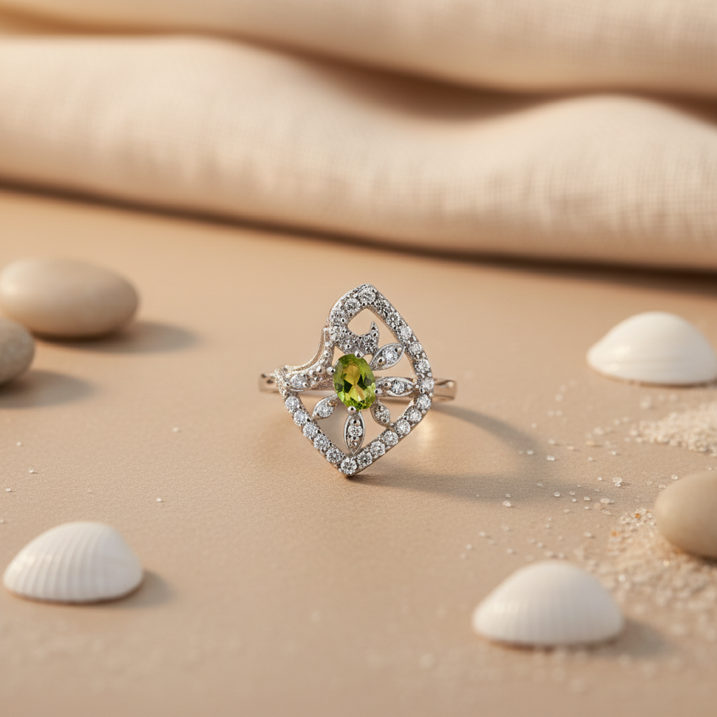 925 Silver Peridot Ring for Women | Gemstone Jewelry