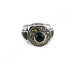 Load image into Gallery viewer, 925 Silver Onyx Ring with Marcasite for Men | Classic Jewelry

