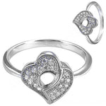 Load image into Gallery viewer, 925 Sterling Silver Diamond Heart Ring | Women's Ring | Gift
