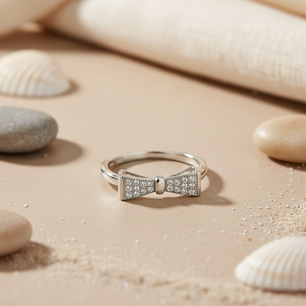 925 Silver Bow Ring for Women | Dainty Minimalist Jewelry