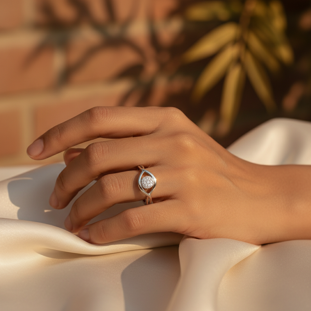 925 Silver Diamond Cluster Ring for Women | Elegant Jewelry