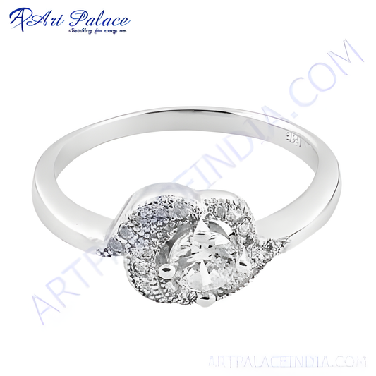 Latest 925 Sterling Cubic Zirconia Silver Ring